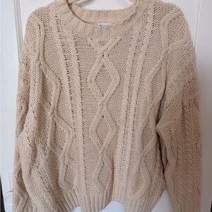 Princess Polly Cable Knit Cream Sweater
